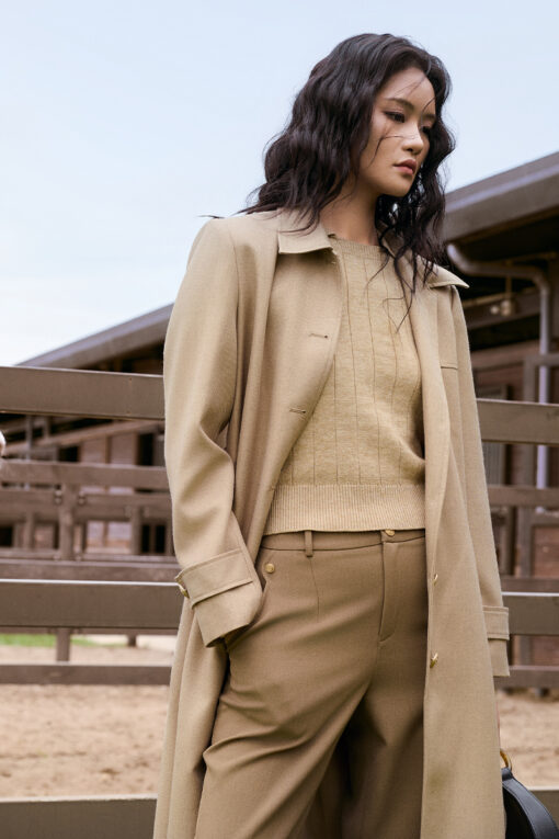 Áo khoác măng tô can ngực 1 bên