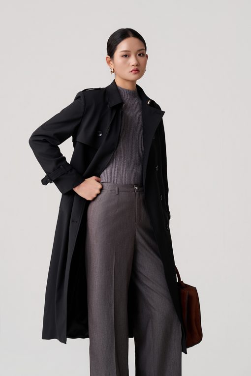 Áo khoác măng tô kaki bong ngực 1 bên