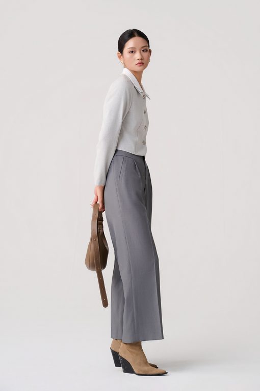 Áo kiểu DT croptop cổ đôi phối