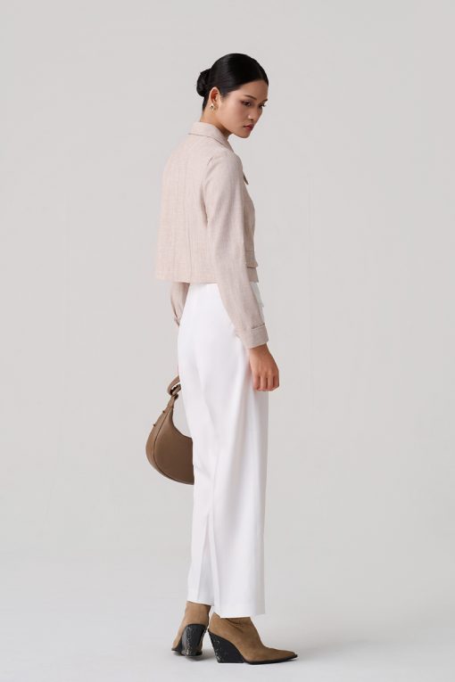 Áo kiểu DT croptop ngực bổ cơi dọc