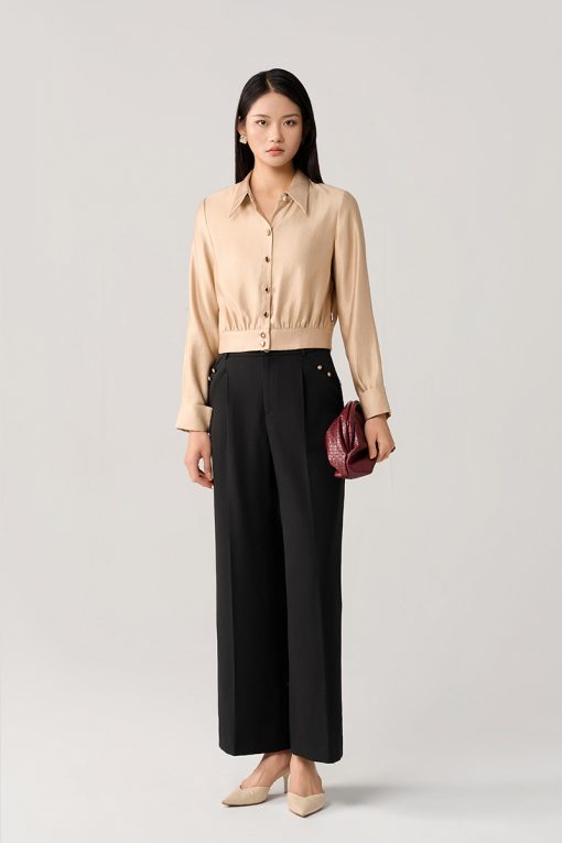 Quần suông túi chéo cách điệu