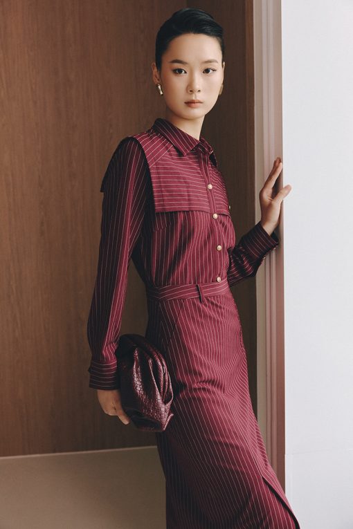 Sơ mi DT kẻ bong thân bổ cơi