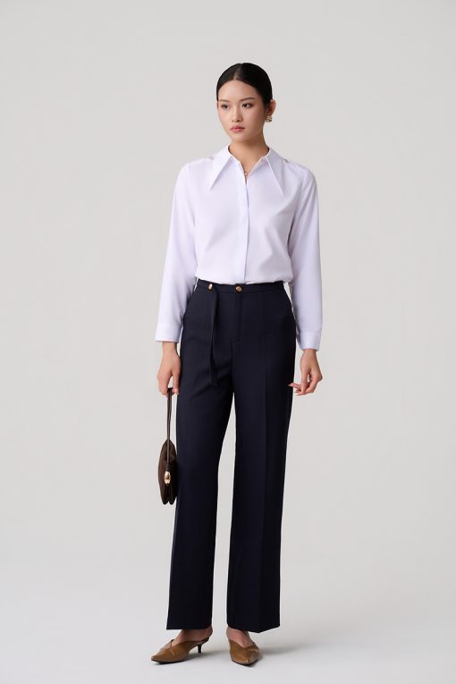 Quần loe cạp mảnh đai rơi