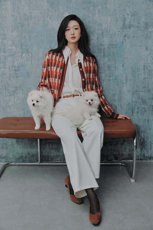 Áo khoác len dệt hoạ tiết cơi giả