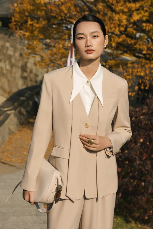 Áo vest cổ V cổ vắt dây