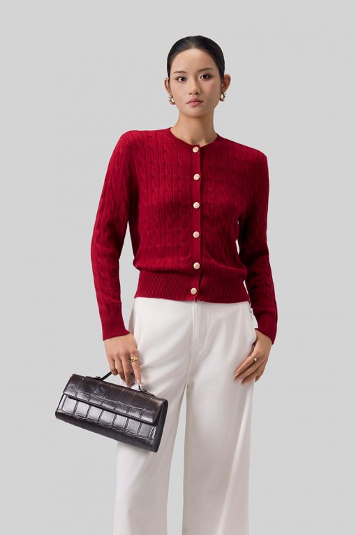 Áo Len DT cổ tròn dệt vặn thừng