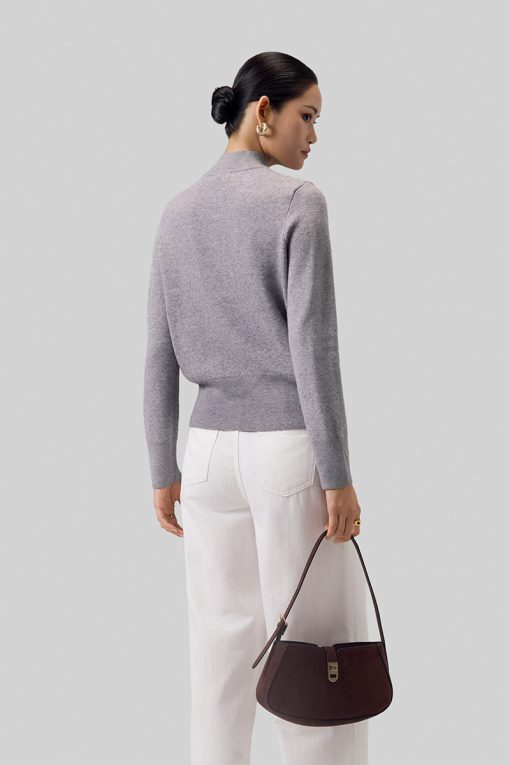 Áo Len DT cổ cao dệt phối hình thoi