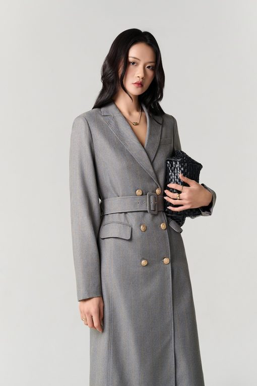 Áo khoác dài suông 2 hàng cúc