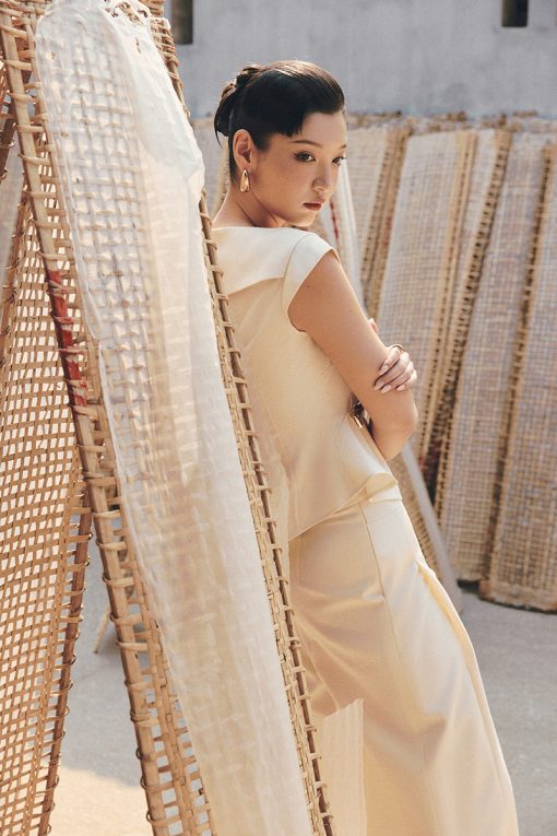 Áo kiểu CT xếp ly eo lệch TT