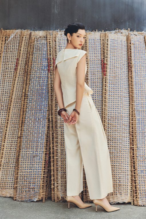 Áo kiểu CT xếp ly eo lệch TT