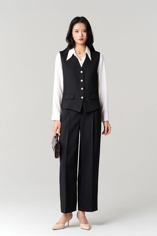 Quần baggy dáng gocho lé chân cạp