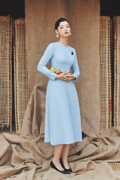 Đầm xoè bong thân cách điệu đính TT