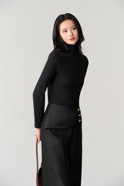 Áo thun DT dáng ôm cổ lọ