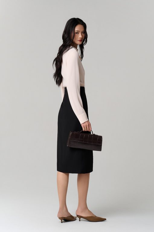 Sơ mi DT cổ thuyền lệch bèo ngực