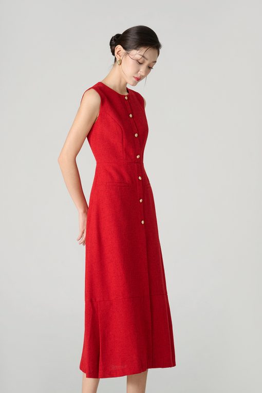 Đầm tweed xoè SN, nẹp giả TT