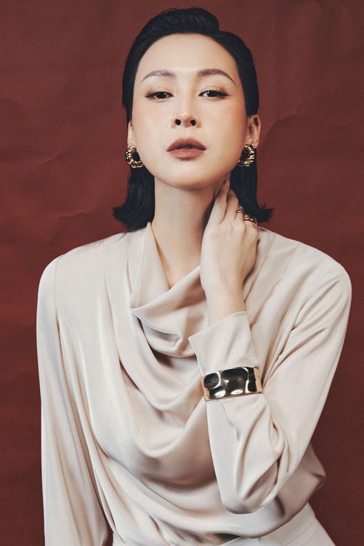 Sơ mi DT cổ đổ vai xếp ly