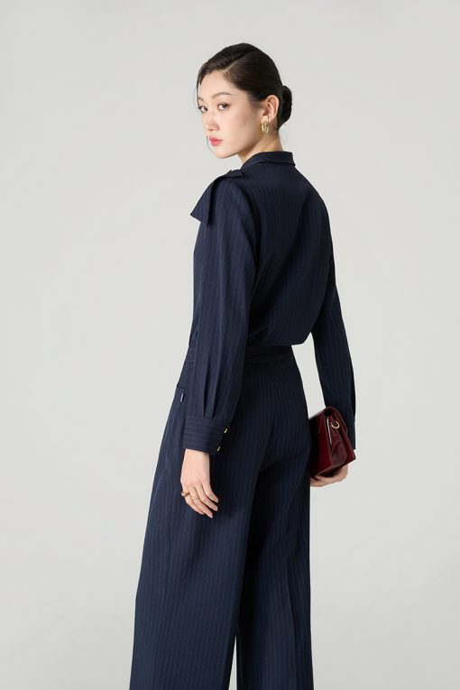 Sơ mi DT lá cổ vắt lệch vai