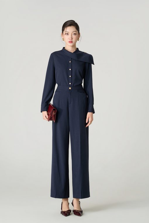 Sơ mi DT lá cổ vắt lệch vai