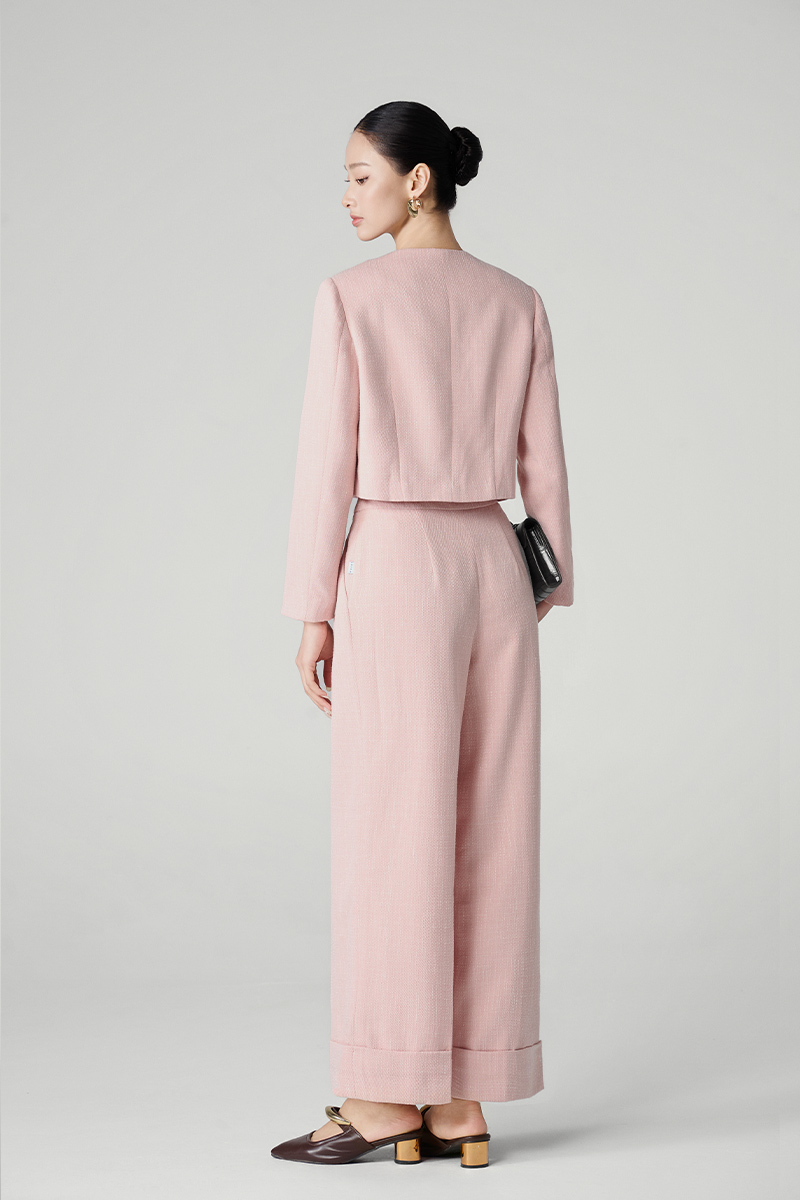 Áo khoác text croptop can cong thân kẹp đai