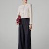 Áo khoác tweed croptop thân đính trang trí