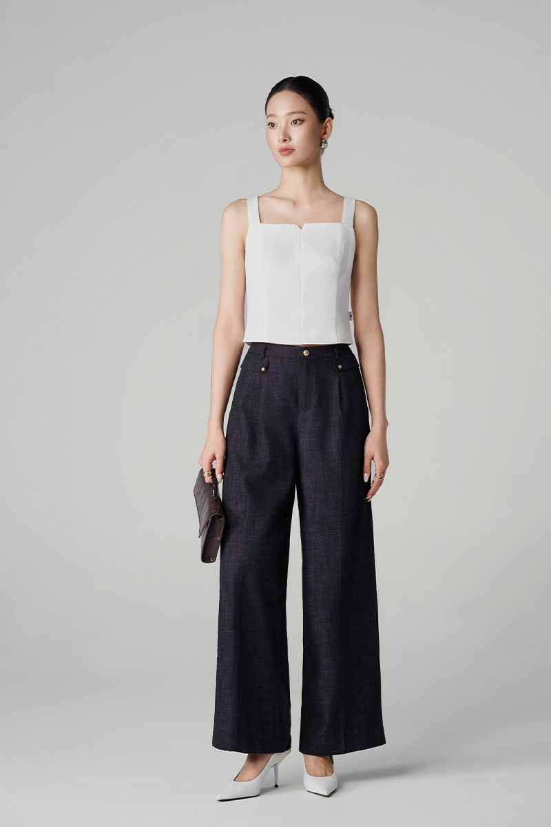 Quần suông denim đai luồn D TT