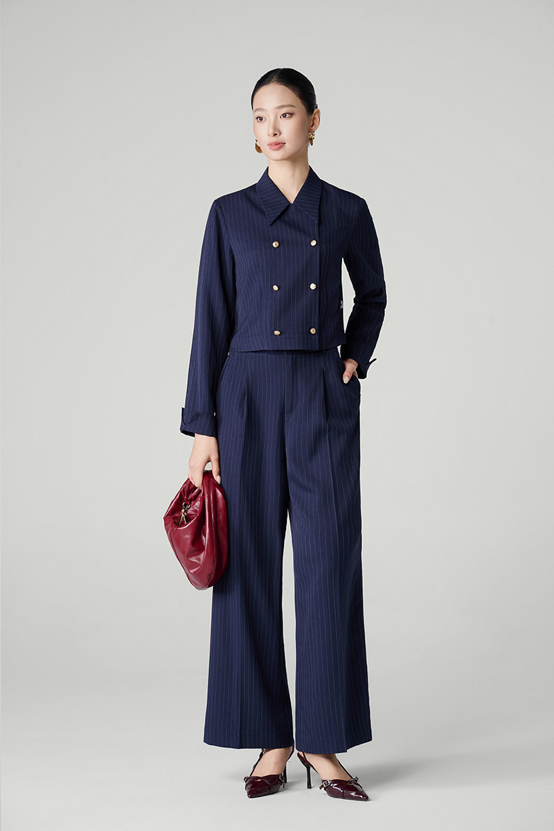 Quần suông xếp ly đè cơi giả TT