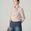 Áo kiểu DT croptop cổ vắt nơ