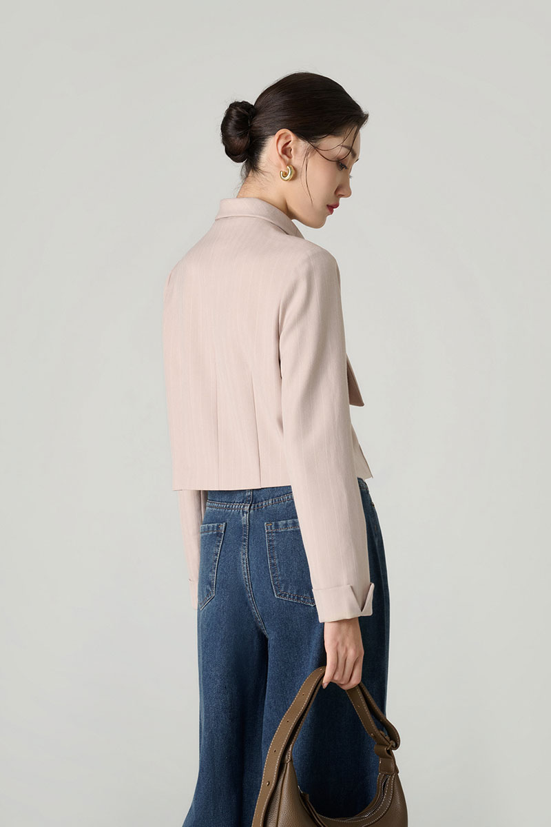 Áo kiểu DT croptop cổ vắt nơ