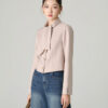 Áo kiểu DT croptop cổ vắt nơ