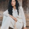 Áo kiểu DT peplum cổ V phối thân
