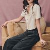 Áo kiểu croptop nắp túi can cầu ngực