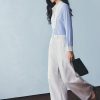 Áo sơ mi kẻ phối đáp cổ, măng sét