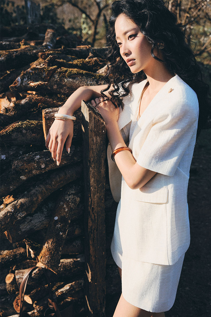 Áo vest CT dáng suông can vai đính cúc