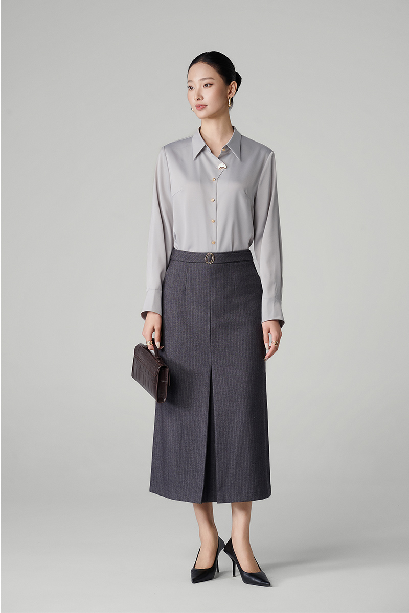 Chân váy A dài đai bong cạp