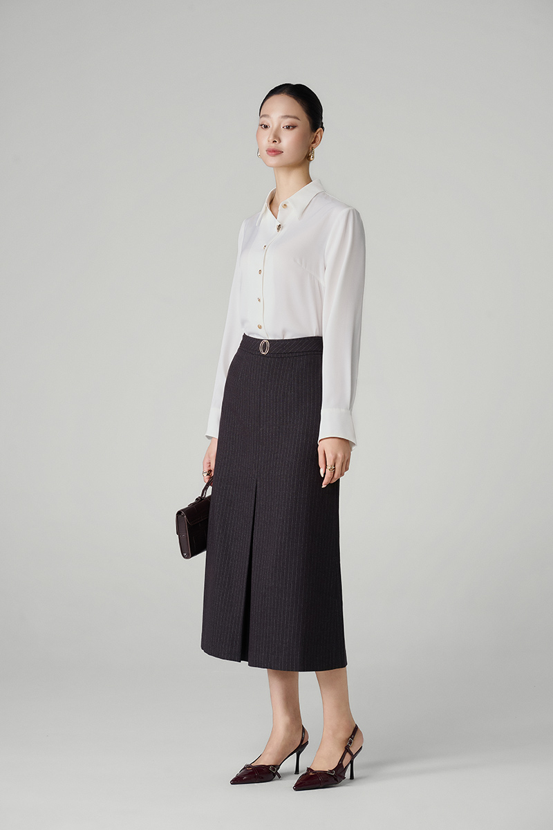 Chân váy A dài đai bong cạp