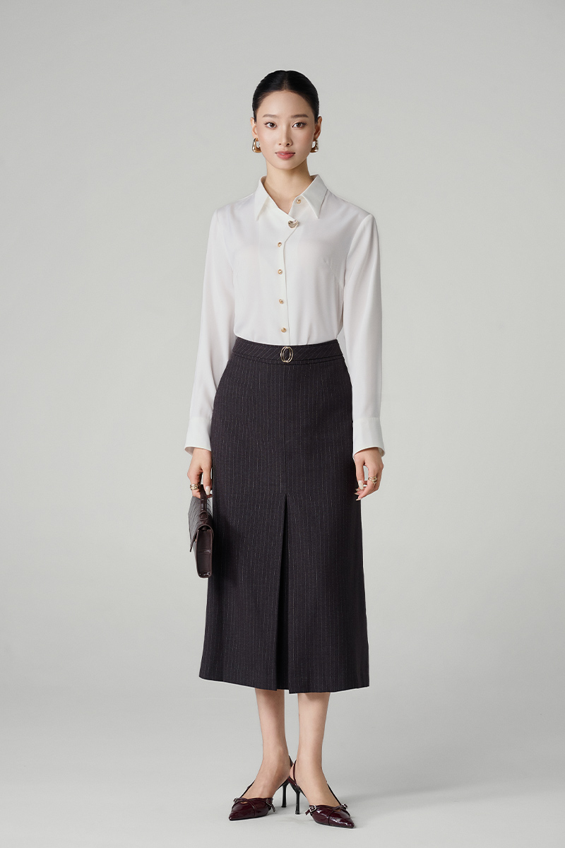 Chân váy A dài đai bong cạp