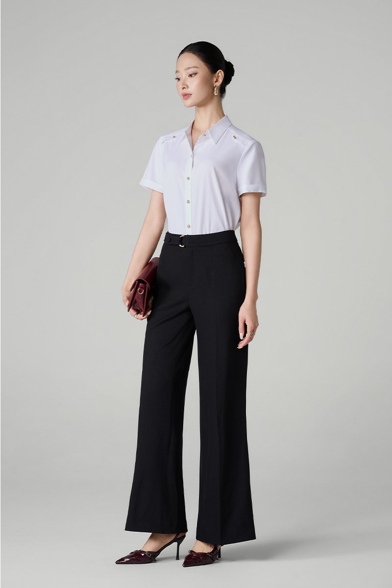 Quần loe cạp luồn đai cài cúc