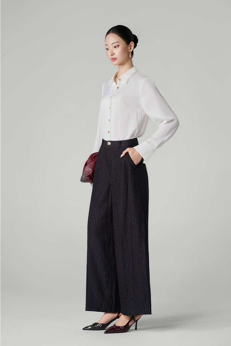 Quần suông đỉa đôi xếp ly sườn