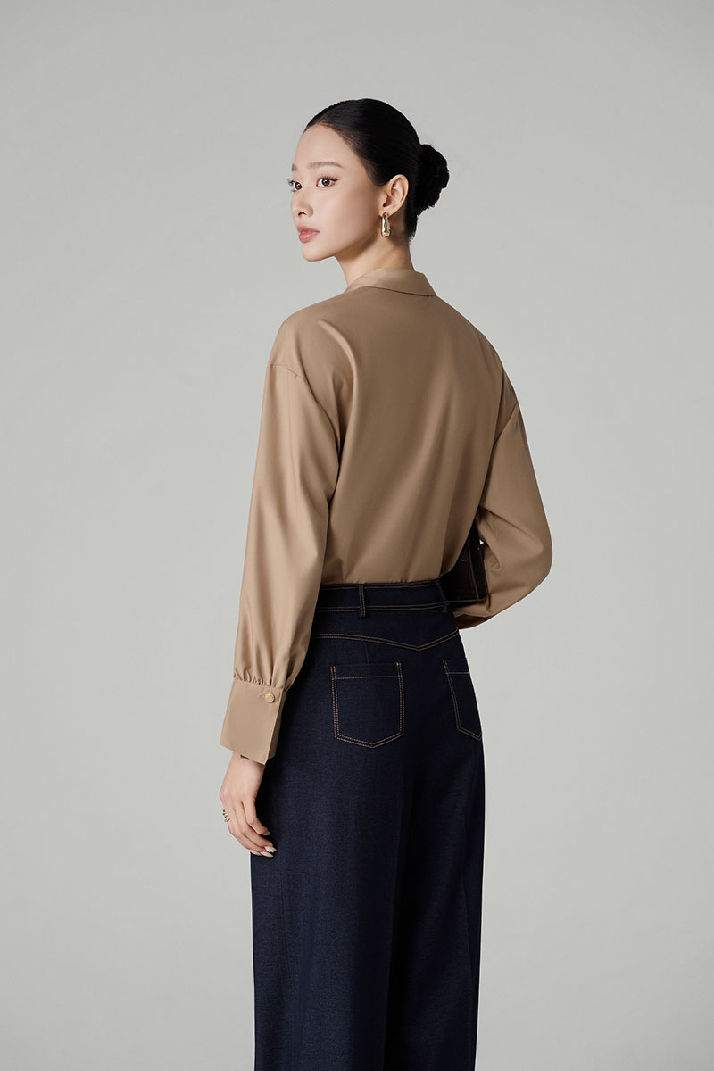 Quần suông giả bò chỉ diễu dáng lửng