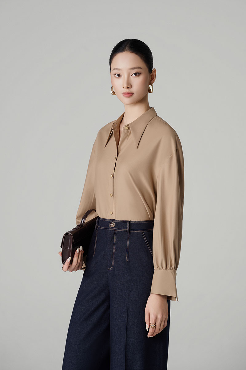 Quần suông giả bò chỉ diễu dáng lửng