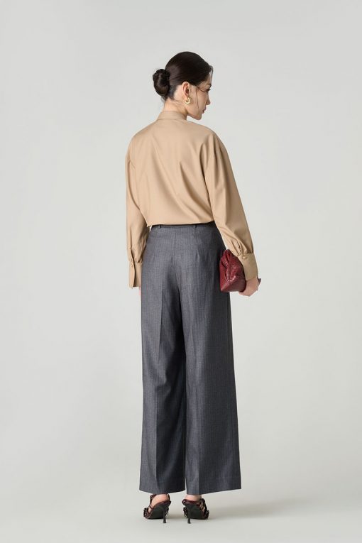 Quần suông lật giả túi đính cúc