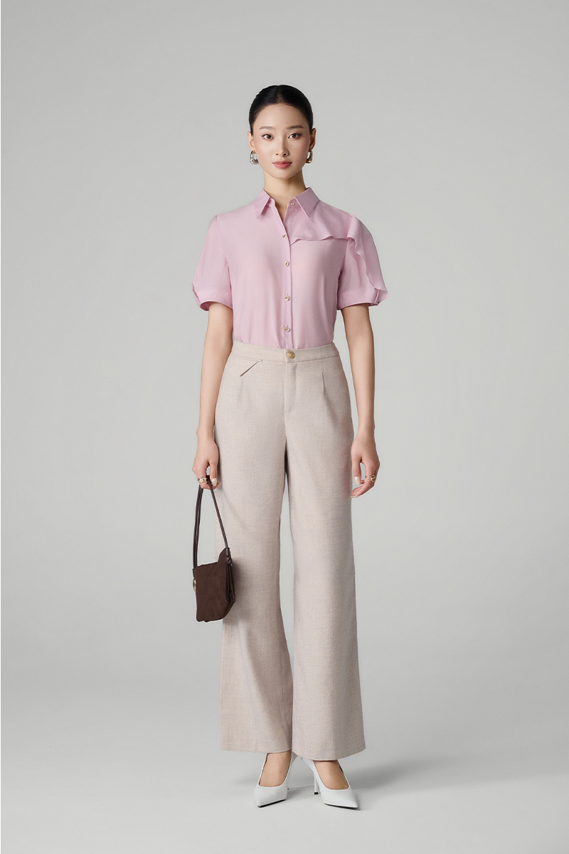 Quần suông bổ cơi kẹp nắp tam giác