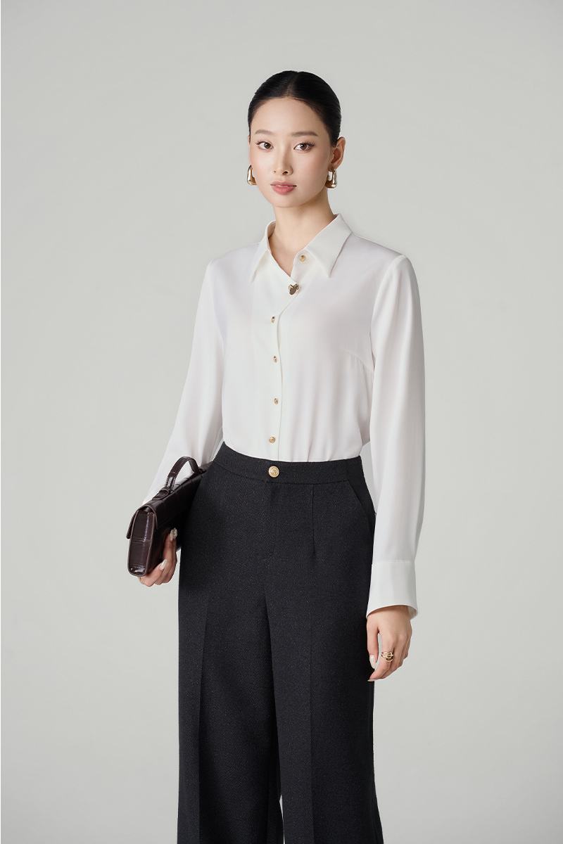 Sơ mi DT nẹp áo cách điệu