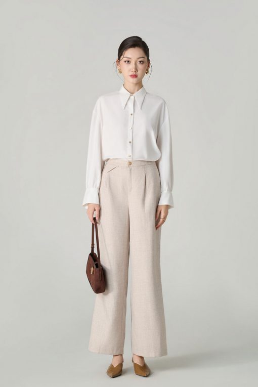 Quần suông bổ cơi kẹp nắp tam giác