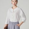 Sơ mi LT dáng suông cổ ngửa