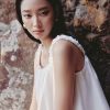 Áo kiểu 2 dây giật gấu vạt lệch