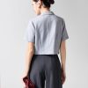 Áo kiểu CT croptop cổ 2 ve cơi dọc thân Áo kiểu CT croptop cổ 2 ve cơi dọc thân