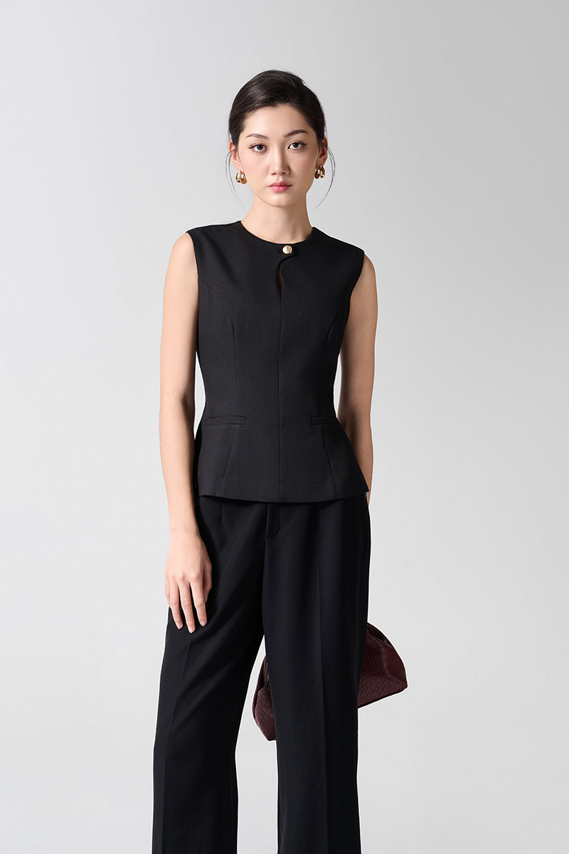 Áo kiểu SN cổ mở cài cúc