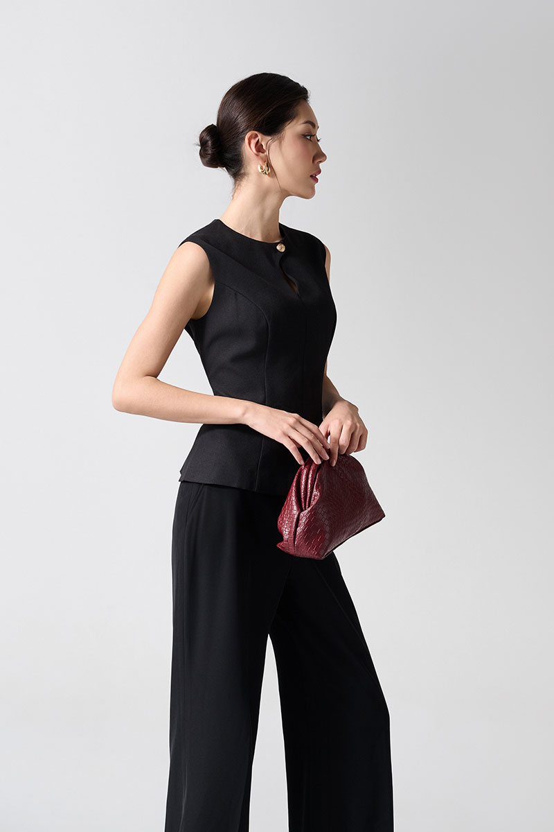 Áo kiểu SN cổ mở cài cúc