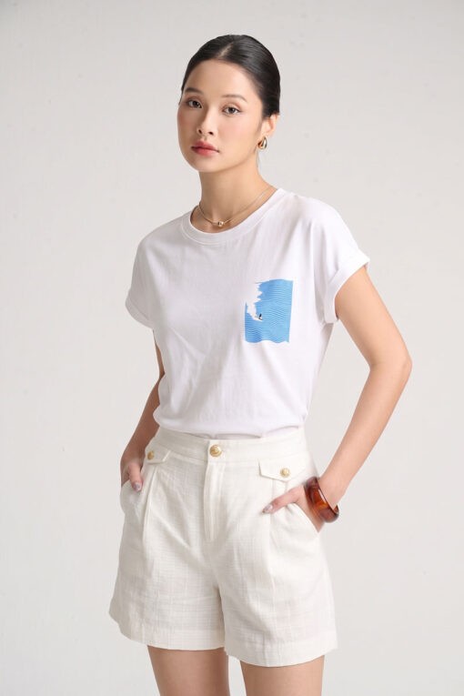 Áo thun CT tay liền in hình lướt sóng